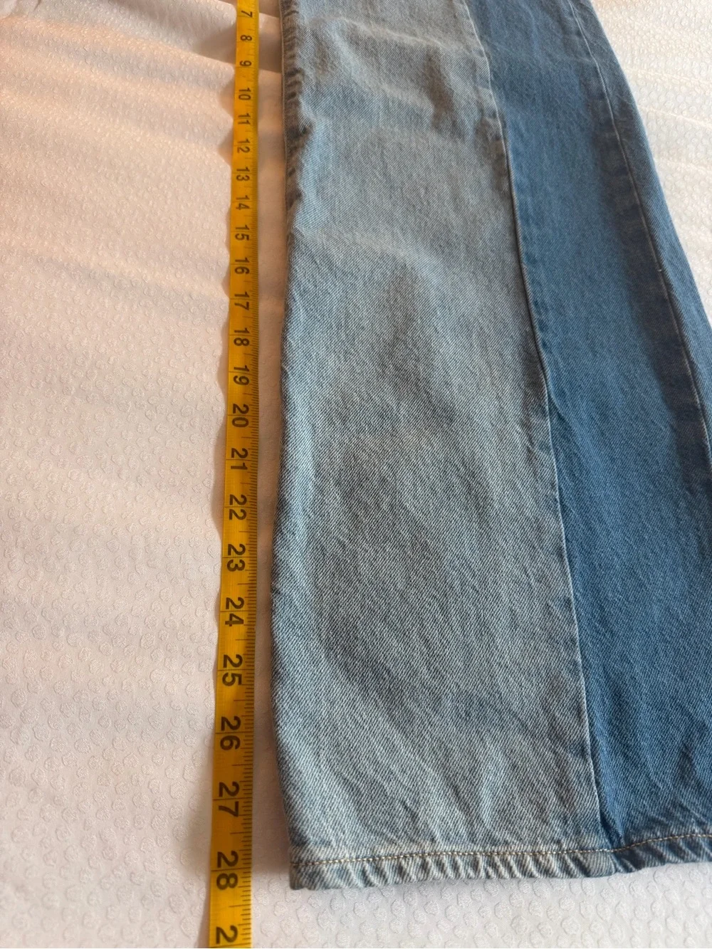 Old Navy Two-Tone Wide Leg Jeans in Light Blue and Dark Blue